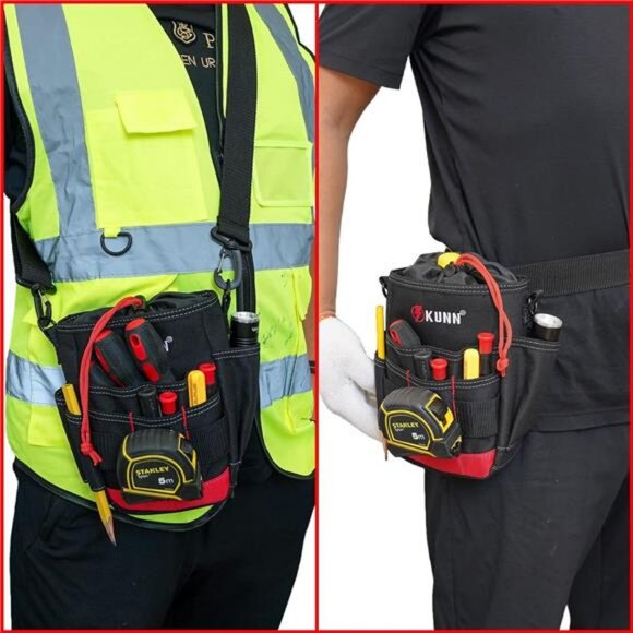 Shoulder Strap Tool Pouch Utility Tool Belt Pouches,Compact Top Drawstring - Picture 3 of 7